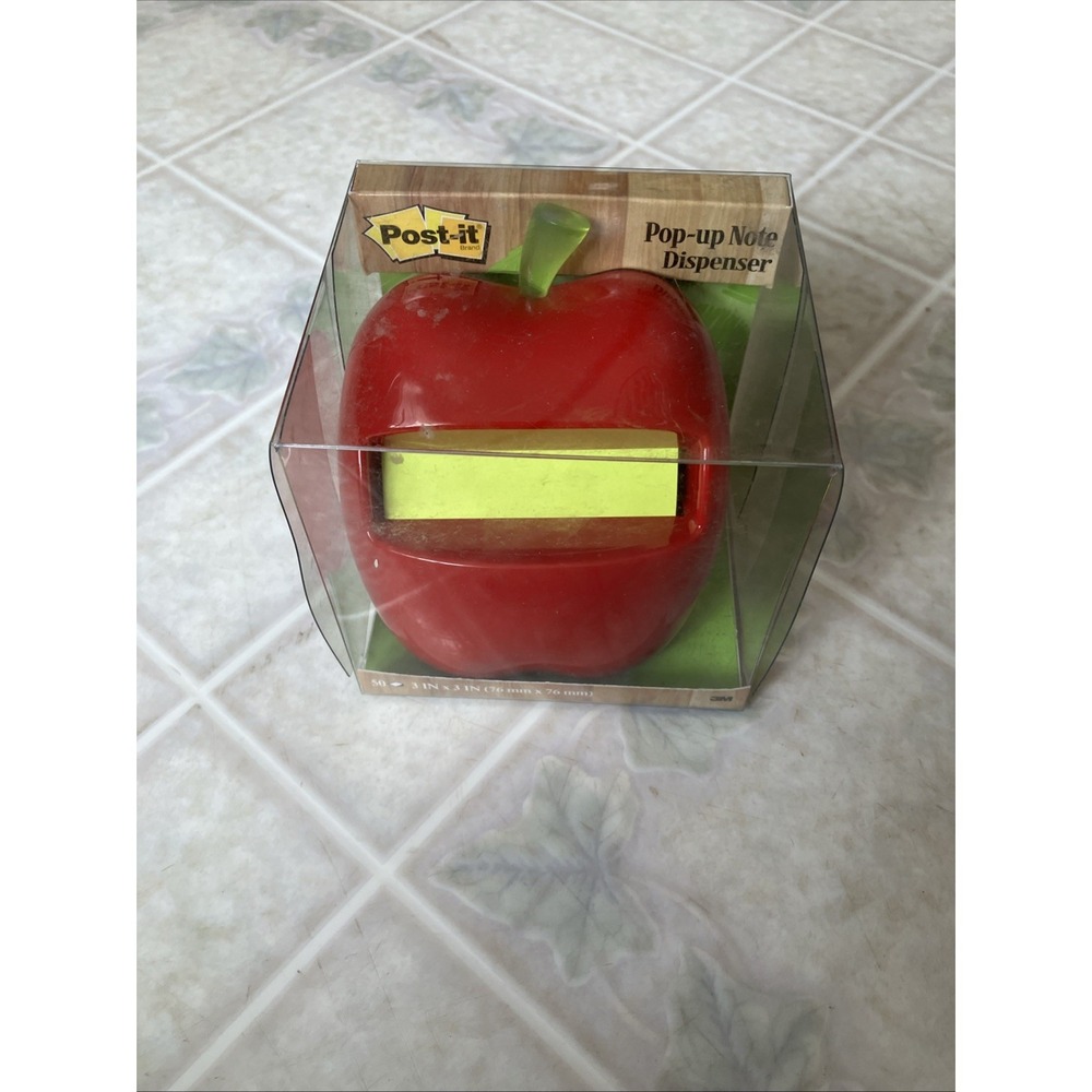 Apple Post-it Pop-up Notes Dispenser for 3" x 3" Notes Red Apple new in package